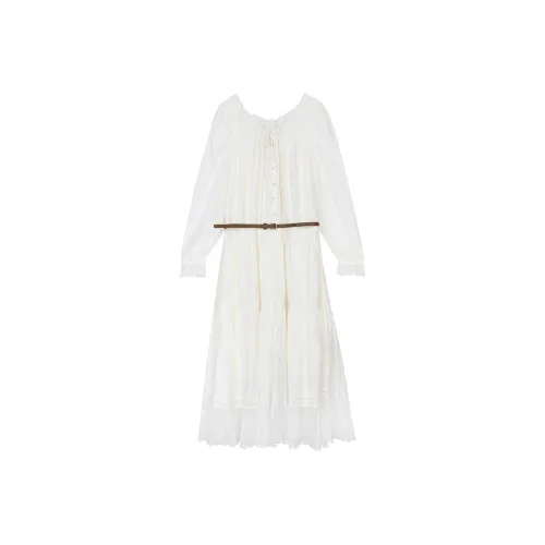 ELF SACK Long Sleeved Dress Women's White