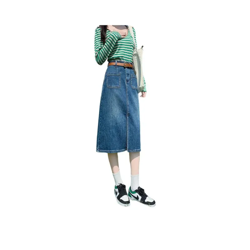 ZAZN Denim Long Skirts Women's-28