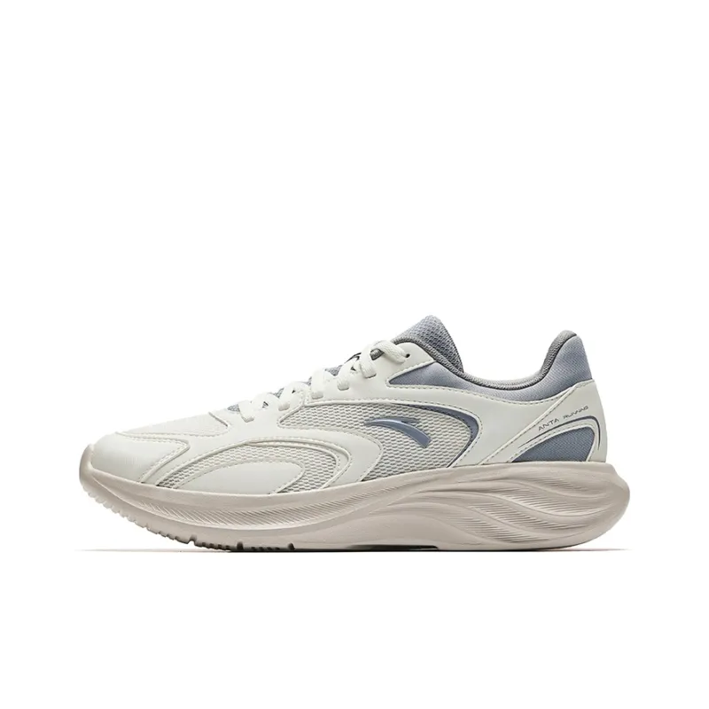 Anta Star Cloud 2 Slip Resistant And Breathable Low Top Casual Running Shoes Men's White Gray-0