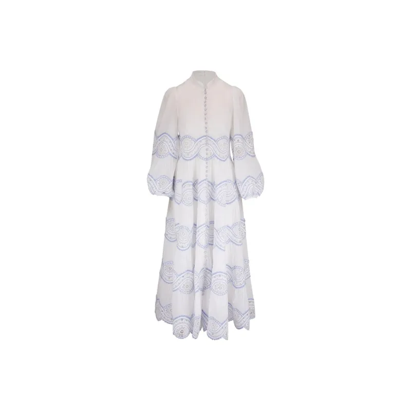 Zimmermann Long Sleeved Dress Women's Blue-0