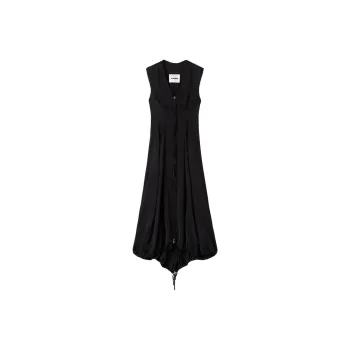 JIL SANDER V-Neck Sleeveless Midi Dress