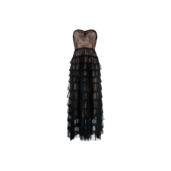Twinset Ruffled Chantilly lace Maxi Dress