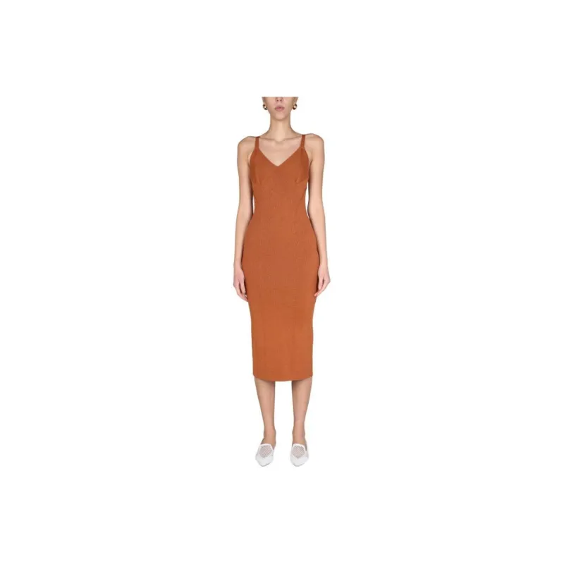 Staud Slip Dresses Women's Brown-0