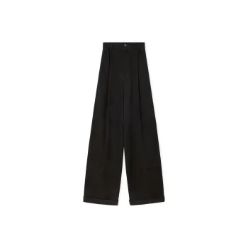 LOEWE FW24 Leather Pants Women's Black