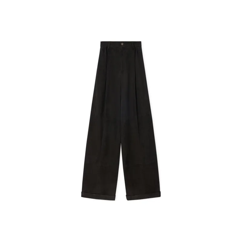 LOEWE FW24 Leather Pants Women's Black-4