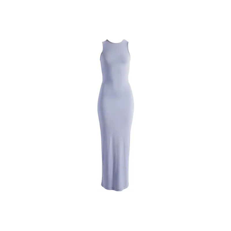 SKIMS SOFT LOUNGE SLEEVELESS LONG DRESS Sleeveless Dress Women's Slate/Stone Plate Color-0