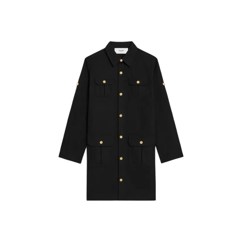 CELINE Reporter Mini Dress In Cotton Twill-0