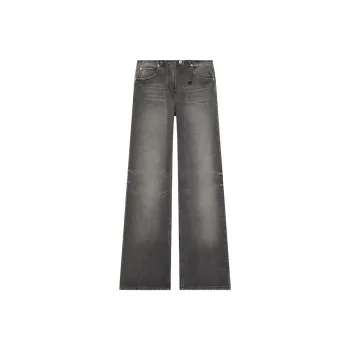 COURREGES Relaxed Black Denim Straight Pants 'Stone Washed Grey'