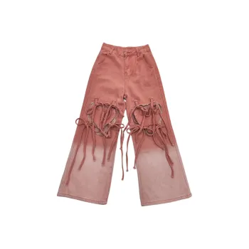 YuChaJia Jeans Women's Gradient Pink