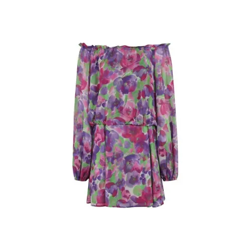 Rotate Light Flowy Flower Printed Mini Dress
