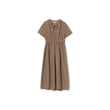 Beams Short Sleeved Dress Women's Beige