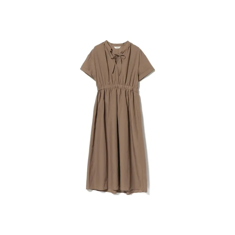 Beams Short Sleeved Dress Women's Beige-0