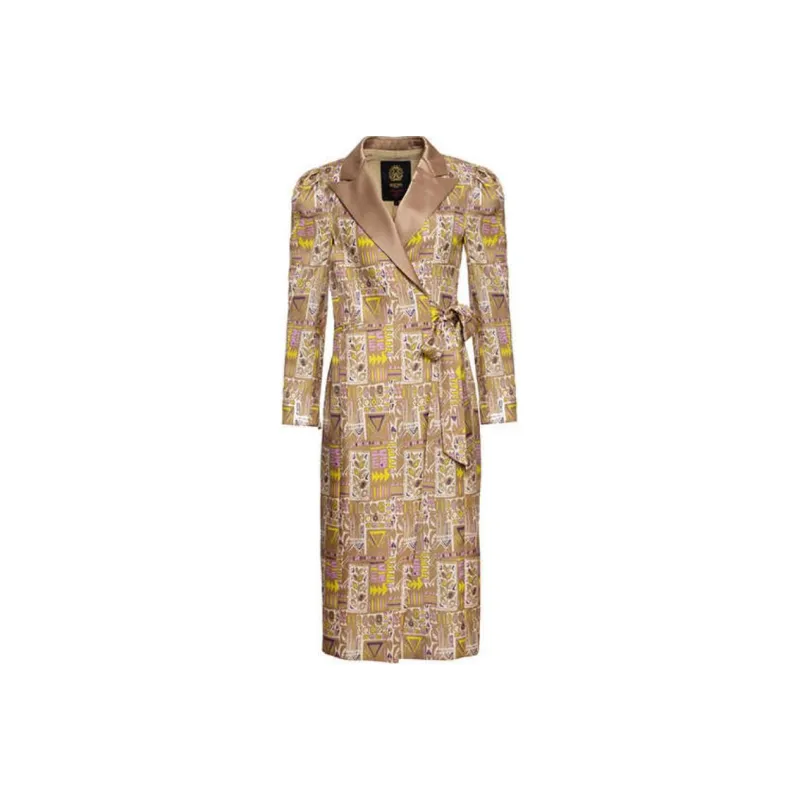 BESIONIA SS23 Long-Sleeved Dresses Women's Brown With Floral Pattern-0