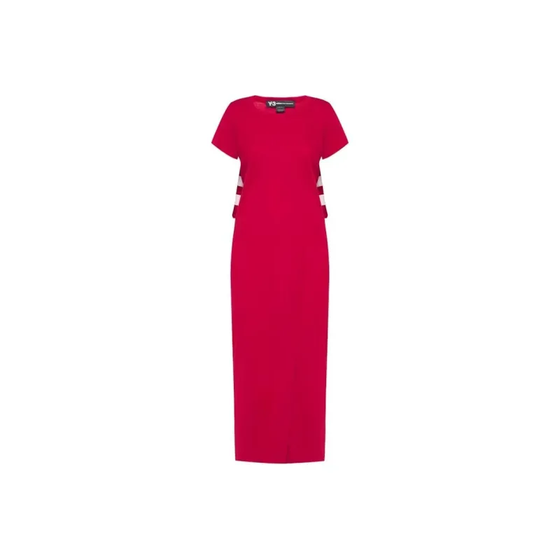 Adidas Y 3 Women's Stripe Dress Red/Chili Pepper-0