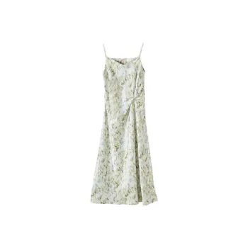 XIANGYING Slip Dress Women's Sage Green