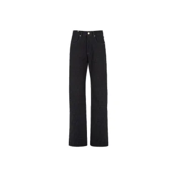 FENDI Logo jacquard Straight leg Cotton Trousers