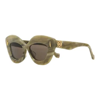 LOEWE Irregular Shape Sunglasses Unisex Yellow Green