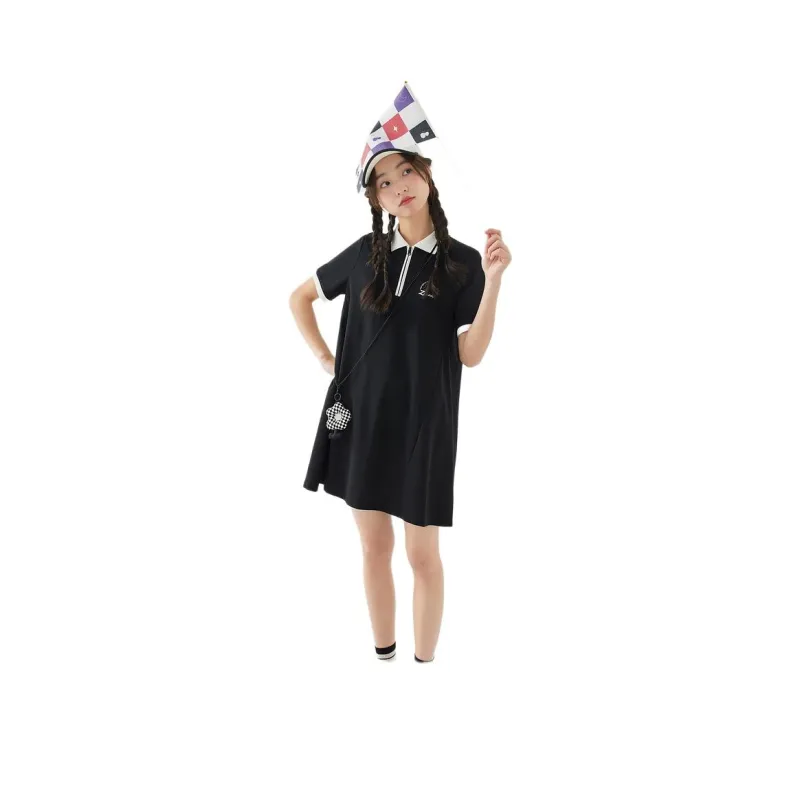 ZIHAN Short Sleeved Dress Women's Black-0