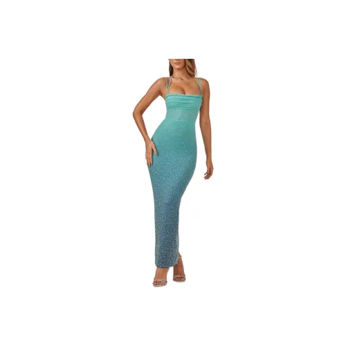 OH POLLY MONTE CARLO Slip Dresses Women's Blue Ombré/Gradient Blue