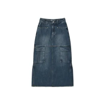 Kirsh FW24 Denim Long Skirt Women's Dark Blue