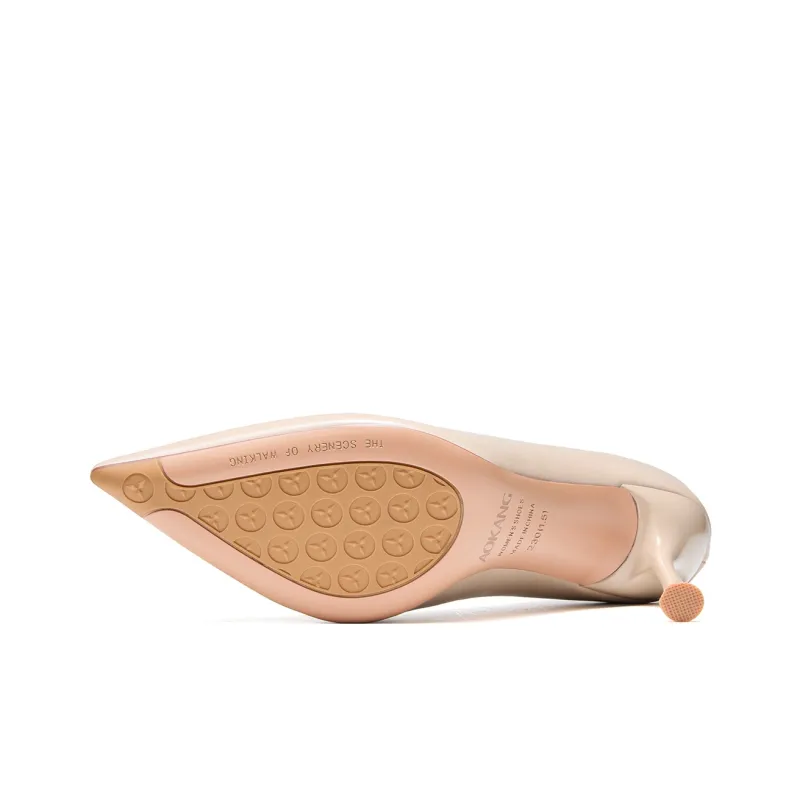 AOKANG High Heels Women's Black, Nude-7
