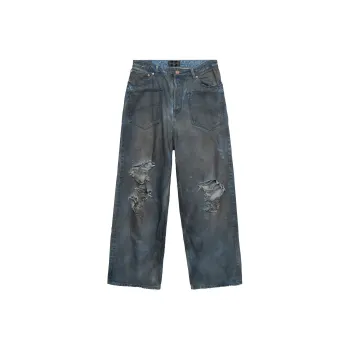 Balenciaga SS23 Jeans Loose Fit Style Women's Denim Blue