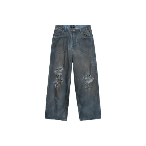 Balenciaga SS23 Jeans Loose Fit Style Women's Denim Blue