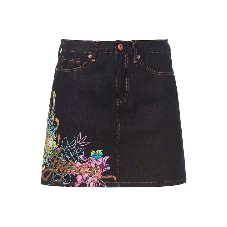 EVISU Denim Short Skirts Women's Blue-0