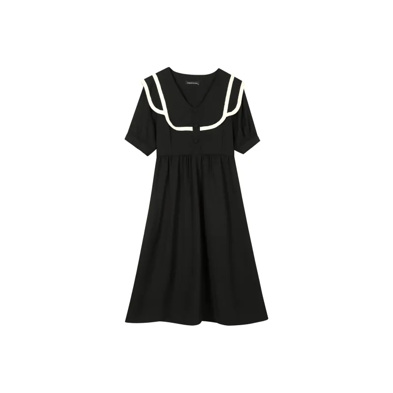 EIDOLON GRAIN Short Sleeved Dress Women's Black-0