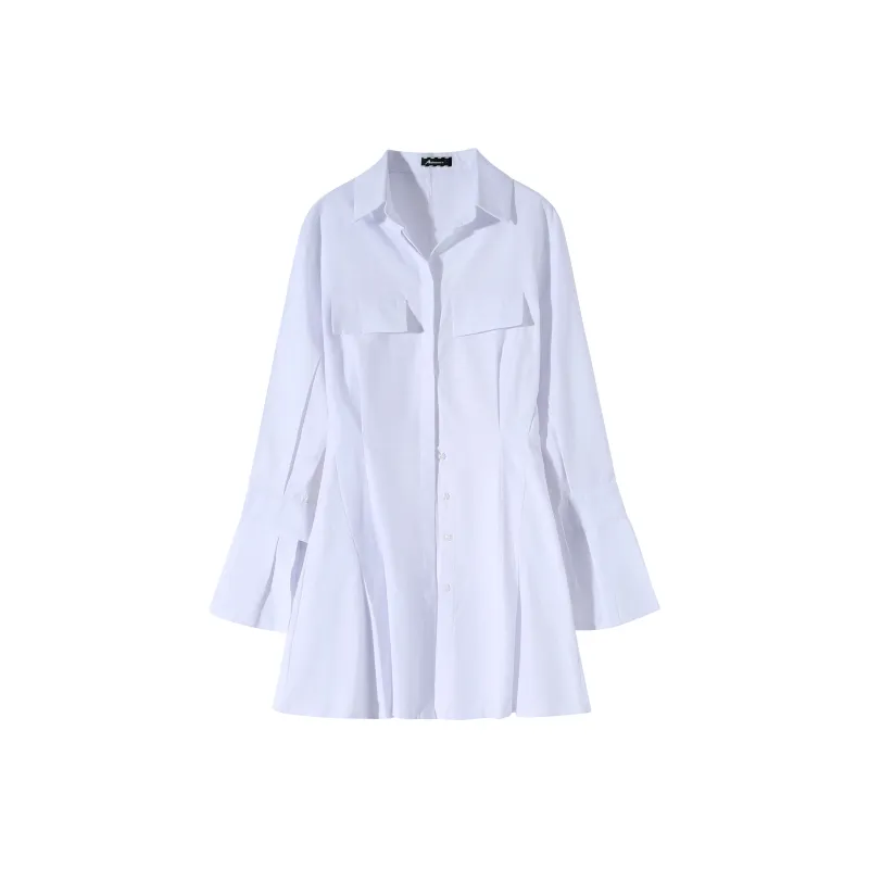 Adeworn Long Sleeved Dress Women's White-0