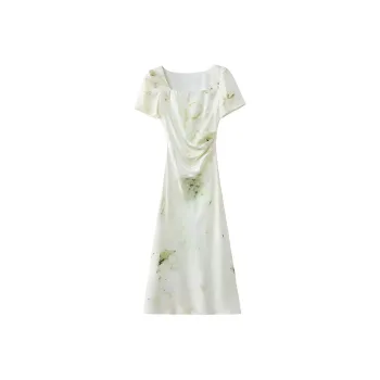 AHDO Short Sleeved Dress Women's Light Green