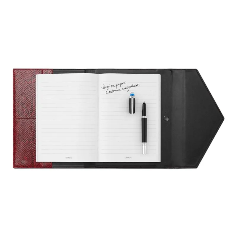MONTBLANC Leather Laptop Case Accessory Unisex Red & Black-1