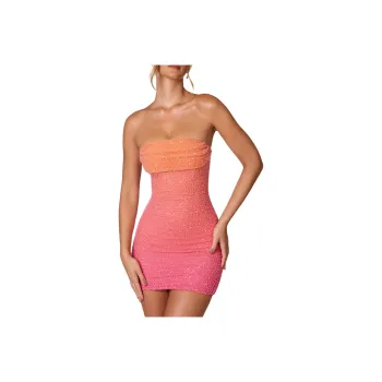 OH POLLY BASEL Sleeveless Dress Women's Red And Orange Ombre/Red And Orange Gradient