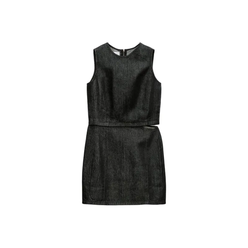 ZARA Sleeveless Dress Women's Deep Indigo Cyan-0