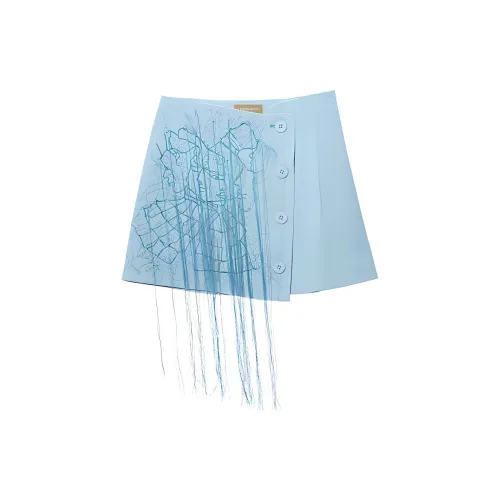 D. MARTINA QUEEN Casual Short Skirts Women's Dark Sky Blue