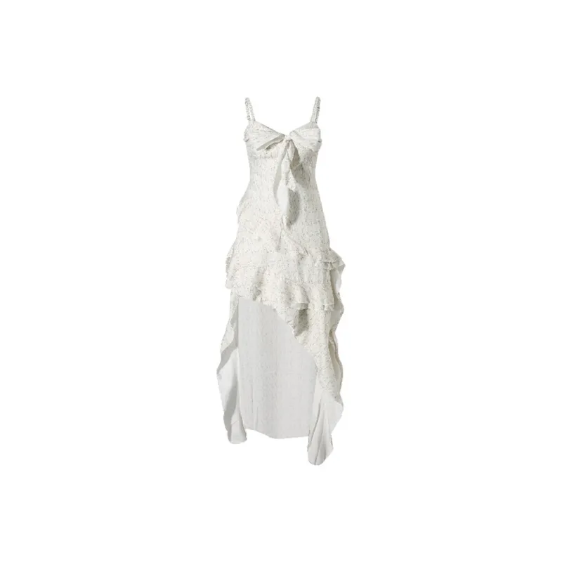 TIBINB Slip Dresses Women's White-0