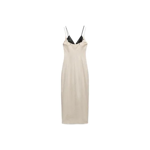 ZARA Slip Dresses Women's Raw White