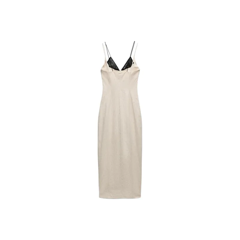 ZARA Slip Dresses Women's Raw White-0