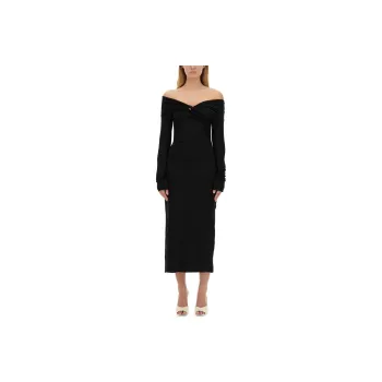 Rotate Off Shoulder Midi Dress