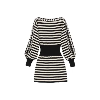 GUCCI Long-Sleeved Dresses Women's Black/White