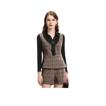 FENHONGMALI Casual Suit Women's Coffee