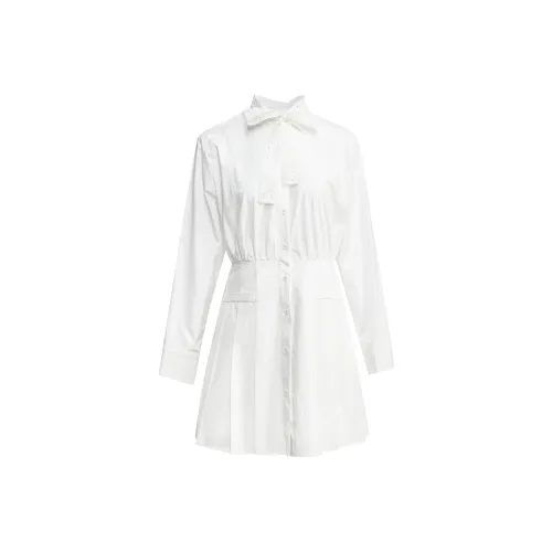 Eggka Long-Sleeved Dresses Women's White