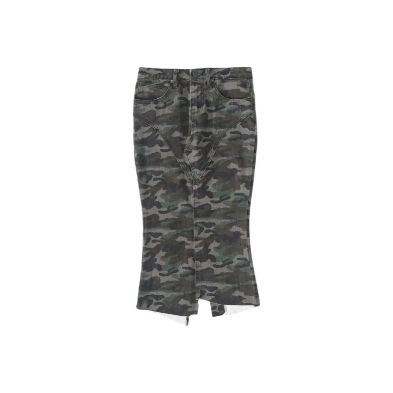 Rose Denim Long Skirt Women's Camouflage-0