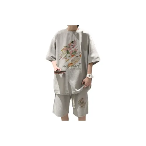 IHIMI Casual Suits Womens Ecru Top+Turquoise Bottom