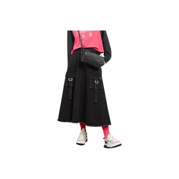MUGUOGUOMU Denim Long Skirts Women's Black