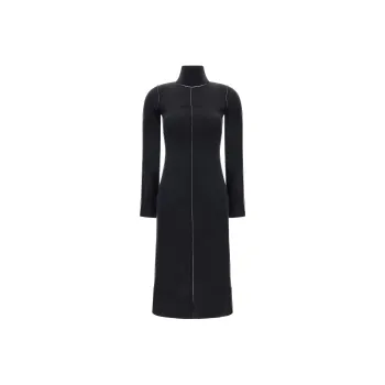 MM6 Maison Margiela High Neck Long Sleeved Midi Dress