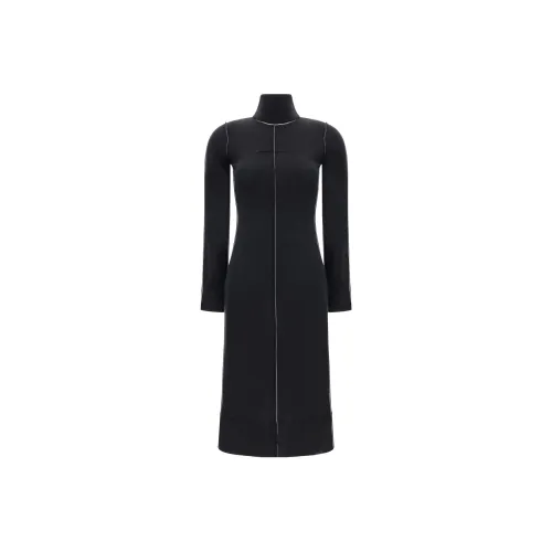 MM6 Maison Margiela High Neck Long Sleeved Midi Dress