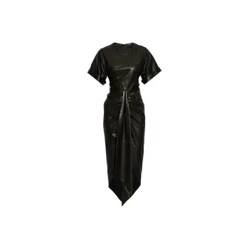 BALMAIN Leather Fitted Dress