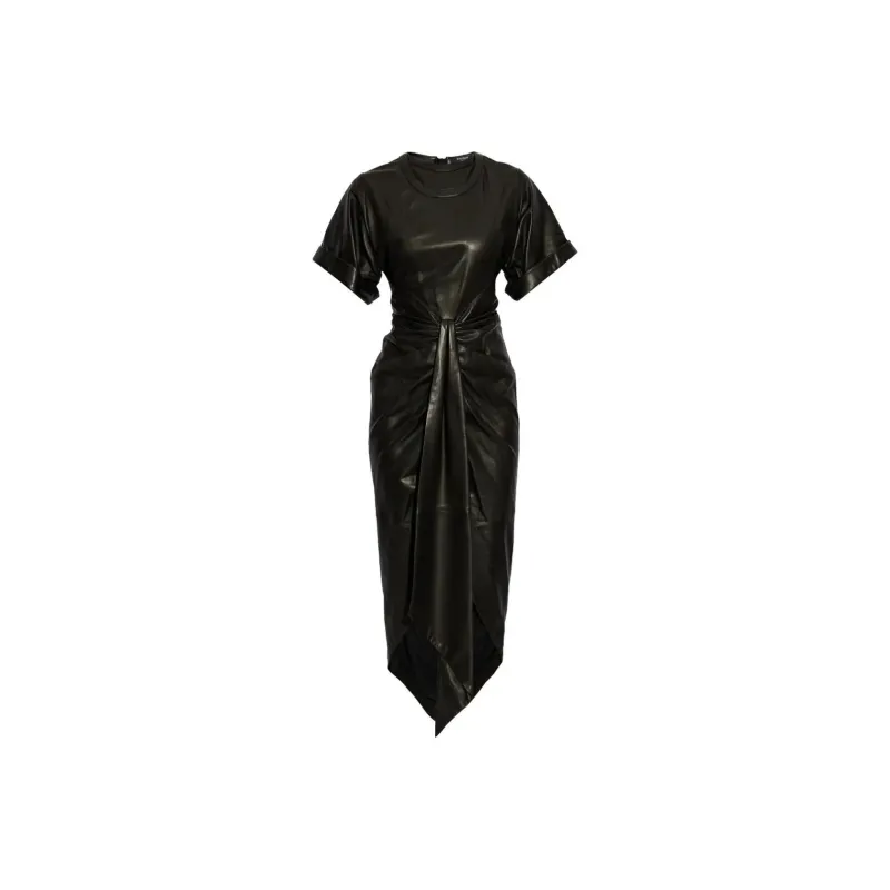 BALMAIN Leather Fitted Dress-0