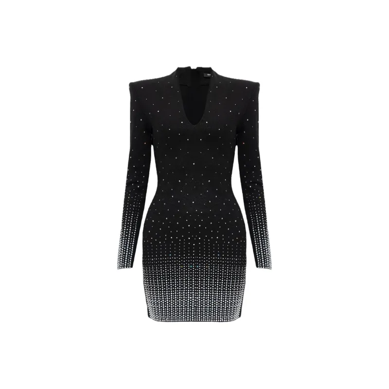 BALMAIN Long Sleeved Dresses Women's Black-0
